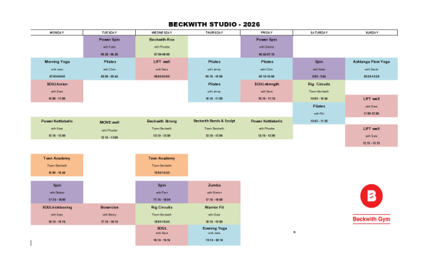 October timetable 2026 gym at Harrogate